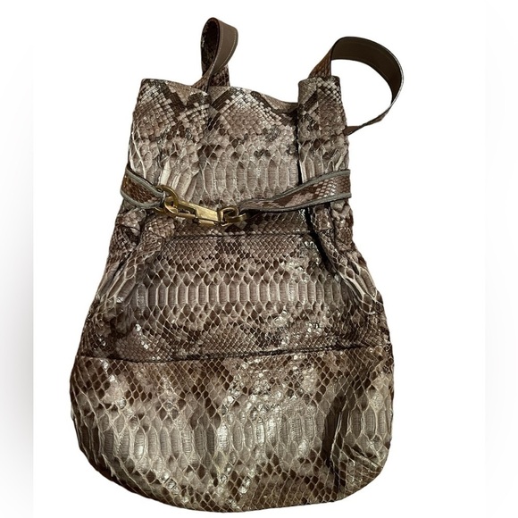 Chloe - Joan Bucket Bag Taupe Python Leather AUTHENTIC Rare 2000 Vintage - Picture 7 of 16